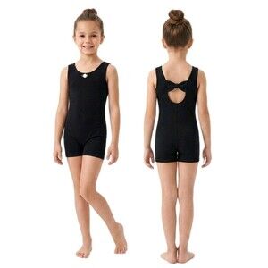 Gilda Marx Y2K Black Cotton Rose Bow Cutout Biketard Singlet Girls Size 12/14